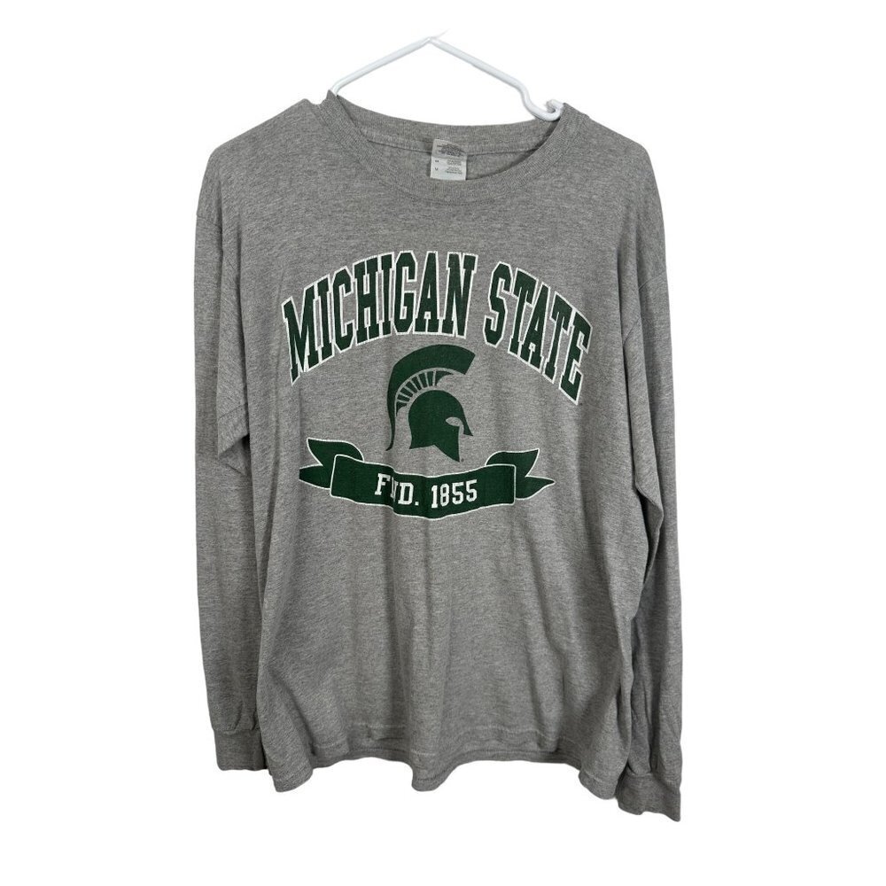 Gildan Michigan State‎ long sleeve, grey T-shirt, size Medium